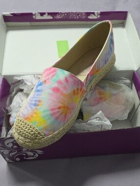 Forever 21 Tie-Dye Espadrille Slip-On - Pink, Blue, Yellow